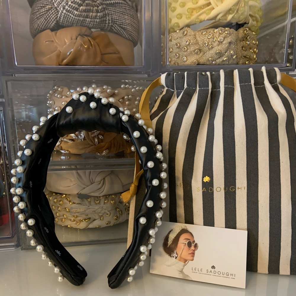 NWOT Lele Sadoughi Jet Faux Leather Headband